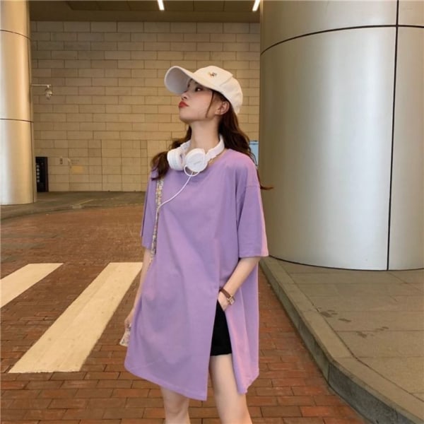 T-skjorte Dame Topp LILLA XL Purple XL