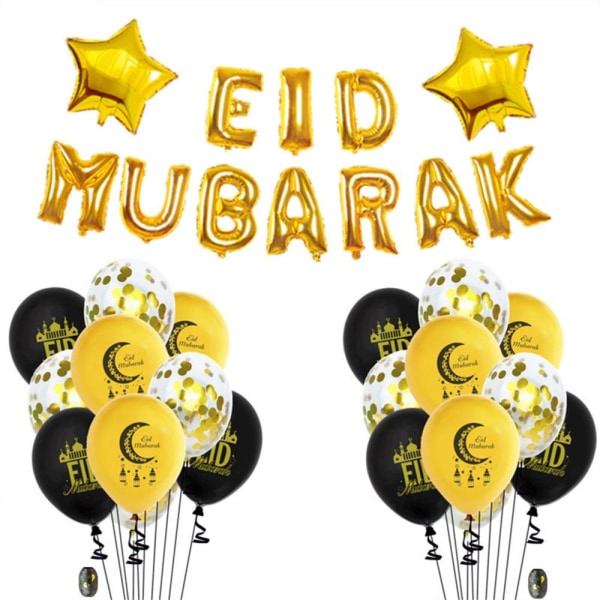 10 stk Eid Mubarak Ballonger Oppblåsbare Leke 10 STK STYLE4