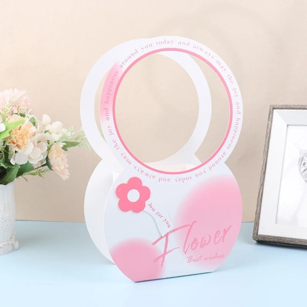 Taitettava kukkalaatikko Kukkakimppujen käärelaatikko PINK Pink