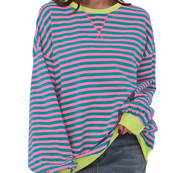 Oversized genser for kvinner, langermet skjorte, BLÅ M blue M
