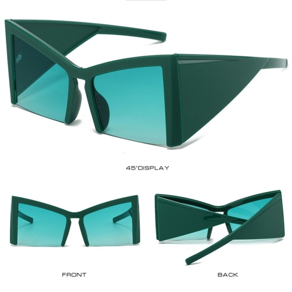 Semi-Rimless Cat Eye Solbriller Firkantede Solbriller SORT Black