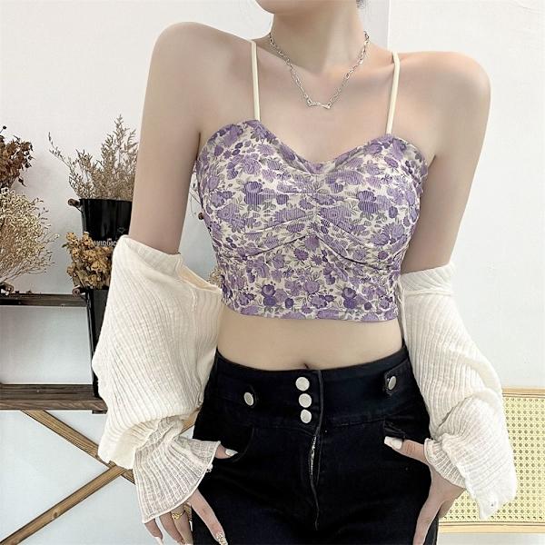 Floral Camisole Print Tank Tops FARGE 2 FARGE 2 Color 2