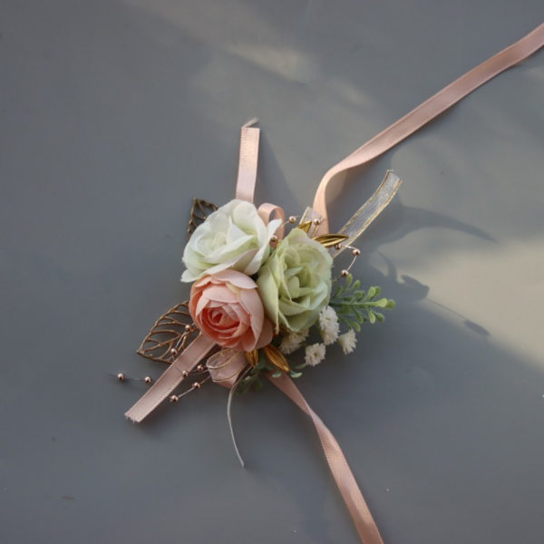 Morsiusneito rannekukka Sulhasen korsali VIHREÄ RANNE Kukka Green Wrist Flower-Wrist Flower