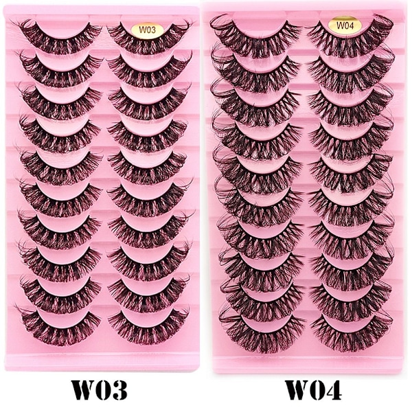 10 Par Russia Volume DD Curl Faux Mink Falska Fransar W04