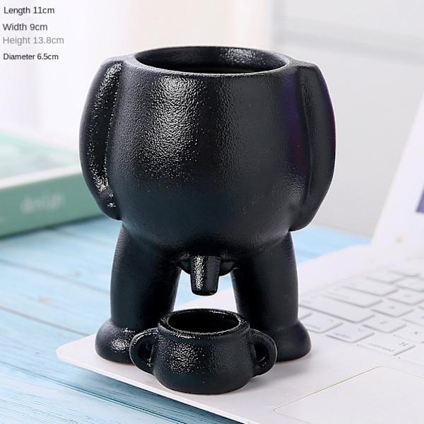 Mini Blomsterpotter Figur Vaser SORT Black