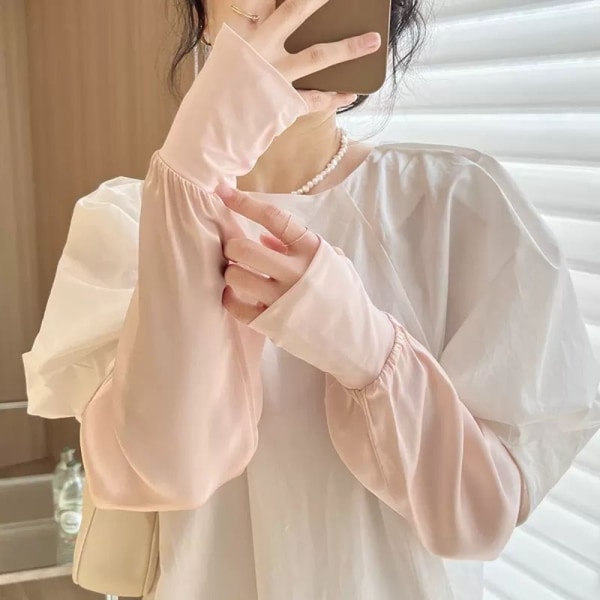 Sommar lång handske Tunn lång handske ROSA pink