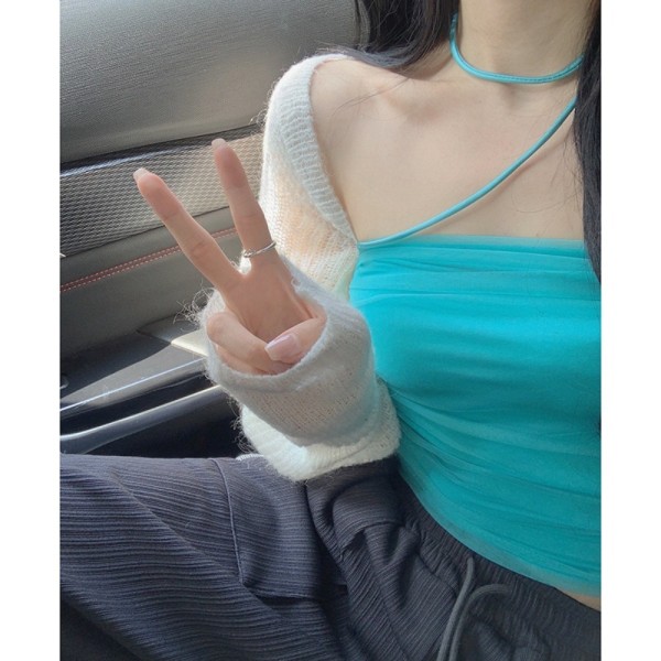 Mesh Sling Tank Top APRICOT Apricot