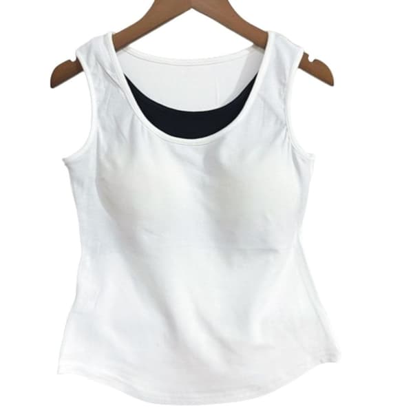 Falsk todelt tanktopp stropp HVIT White