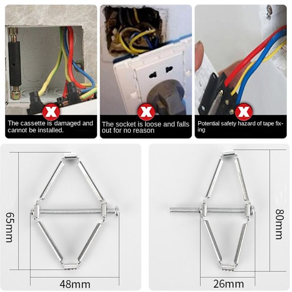 Stikkontakt Boksholder Veggbryter Stikkontakt 2STK 2STK 2pcs