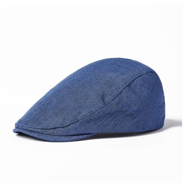 Beret Flat Cap for menn, NAVY Navy
