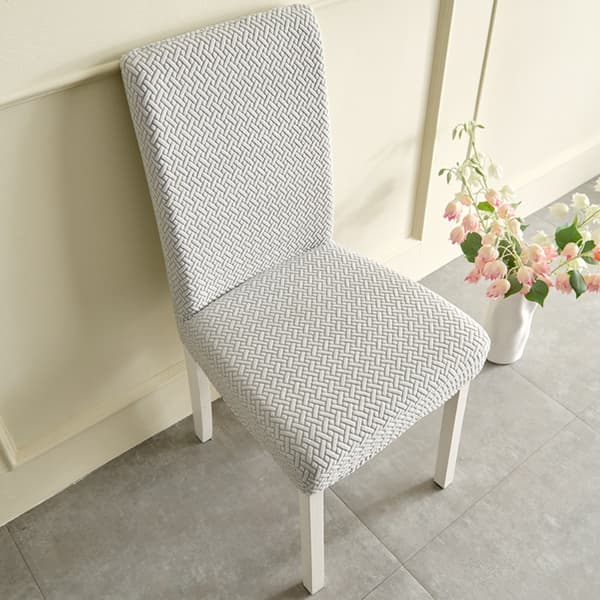 Jacquard Stolsöverdrag för matstol Ljusgrå light grey