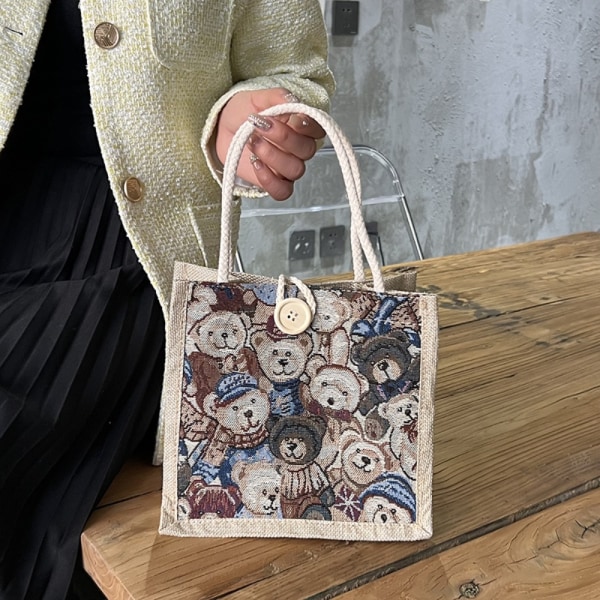 Cartoon Pattern Handväska Bärbar tygväska STYLE A STYLE A Style A