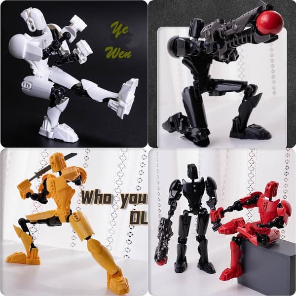 3D-printad T13-actionfigur 3D-printad mannekängleksak BLÅ Blue