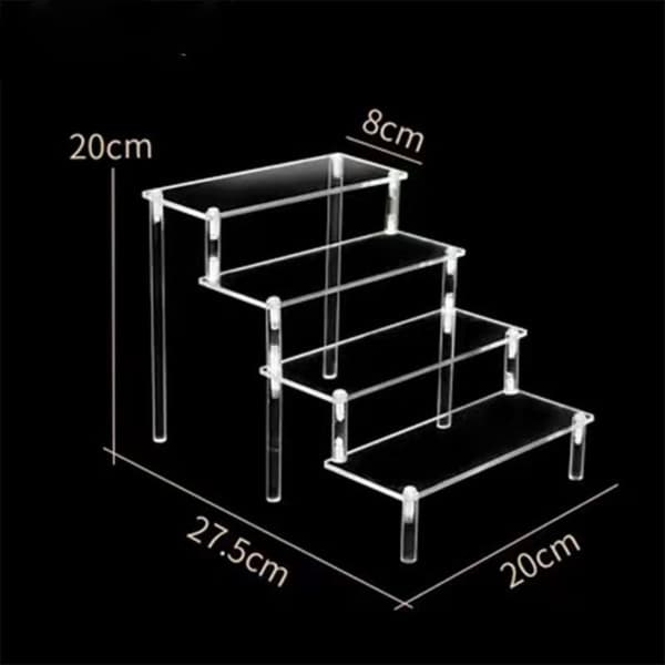 Akryl Display Stativ Figur Hylle 40X8CM TRE-LAG 40x8cmThree-layer