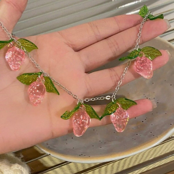 Halskæde Strawberry Chain Strawberry Halskæde Clavicular Chain