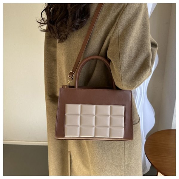 Enkelt Skulder Underarm Taske Lille Firkantet Taske KHAKI khaki