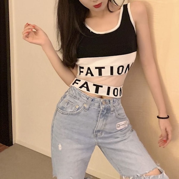 Camisole Letter Sling GRAY Grey