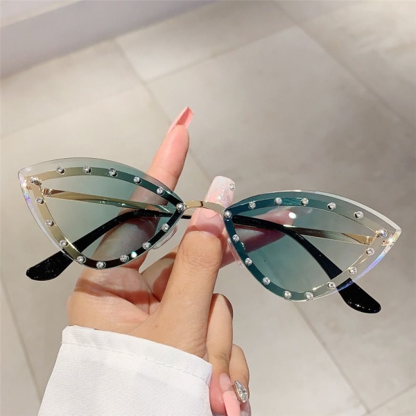 Cat Eye solbriller Rimless Shades GRADIENT TEA GRADIENT TEA Gradient Tea