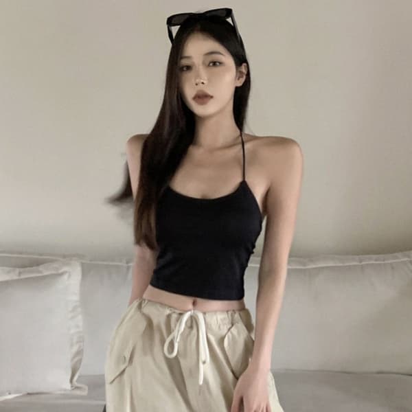 Dame Camisole Kort Vest SORT Black