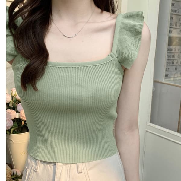 Flounce Sling Vest KHAKI Khaki