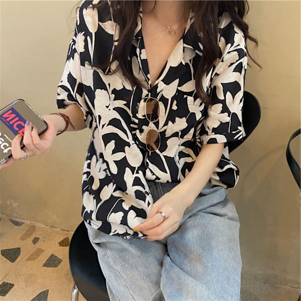 Kukkapusero puolihihainen paita XL XL