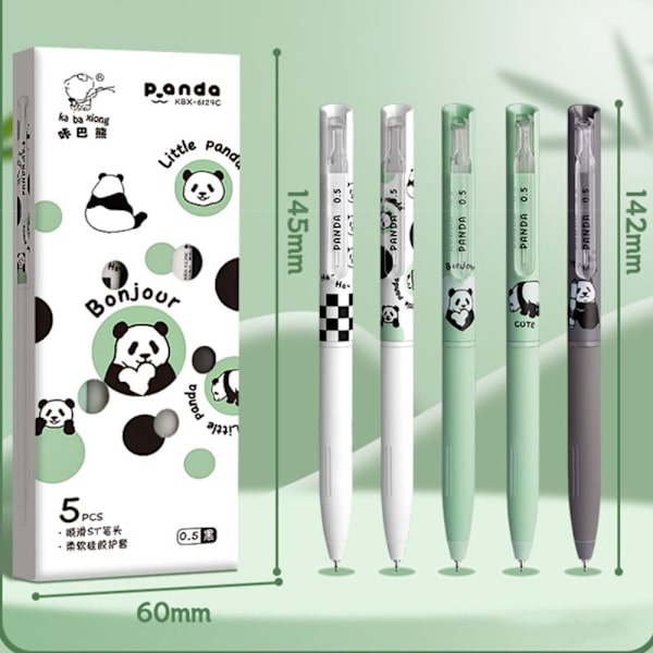 5 STK/SÆT Gel Pen Neutral Pen SORT BLÆK PEN SORT BLÆK PEN Black Ink Pen