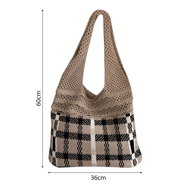 Strikkede håndvesker Heklet Tote Bag APRIKOS Apricot