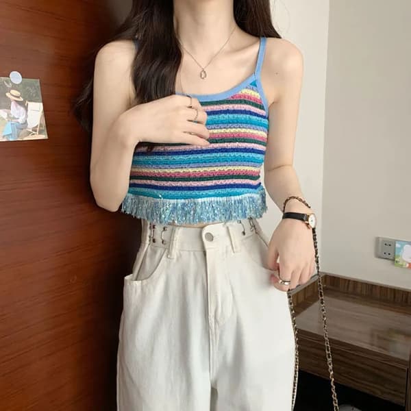 Crop Tops Bikini Tanktoppe BLÅ Blue