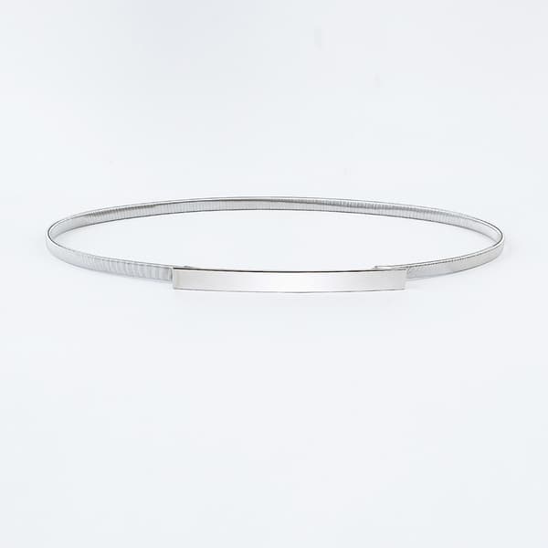 Klänningar Elastiska Midjebälten Metall Smala Bälten SILVER 7CM Silver 7cm Buckle-7cm Buckle