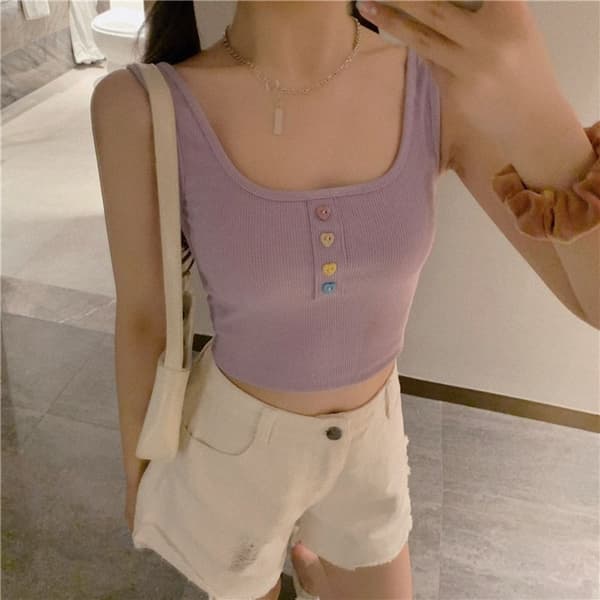 Seksikäs Sling Crop Top SININEN Blue