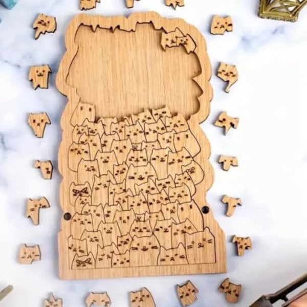 Hundred Cat Puzzle Stående Hundred Cats Puslespill Spill Jigsaw