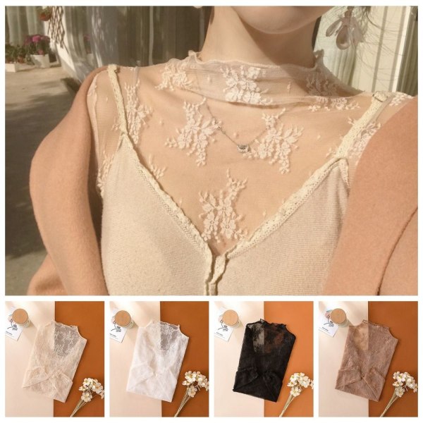 T-skjorte topper se gjennom bluse APRIKOS Apricot