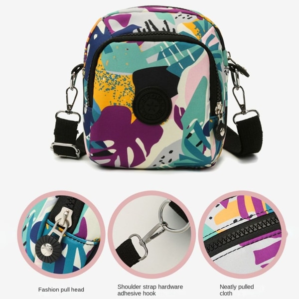 Crossbody-taske med tryk til kvinder Mobiltelefontaske 1 1 1