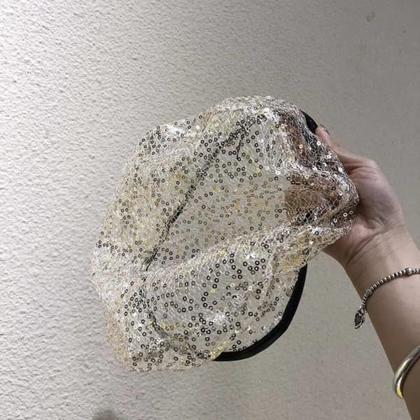 Blonde Beret Hat Almindelig Kasket SORT Black