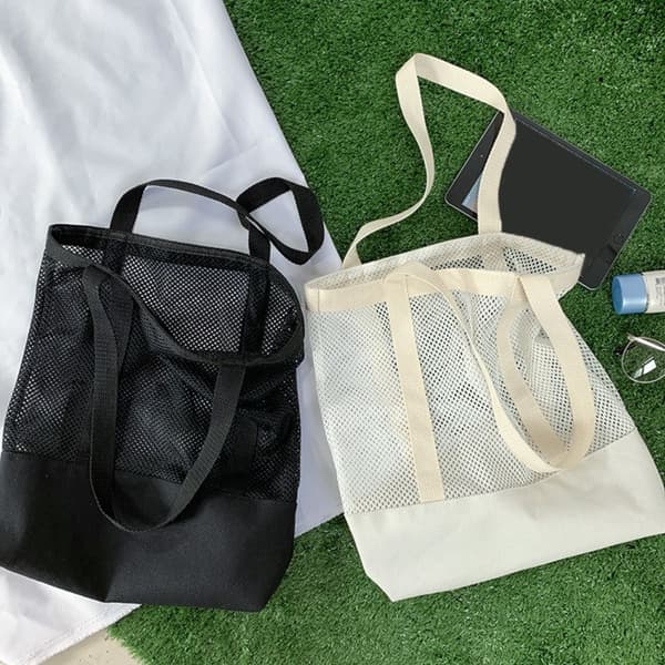 Mesh Skuldervesker Handleveske HVIT white