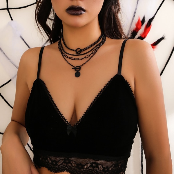 Cold Wind Black Suit Kragehängande Halsband Set SVART 3 3 black 3-3