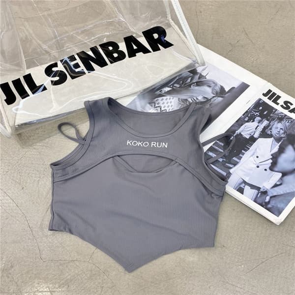 Crop Top Tanktop GRÅ Grey