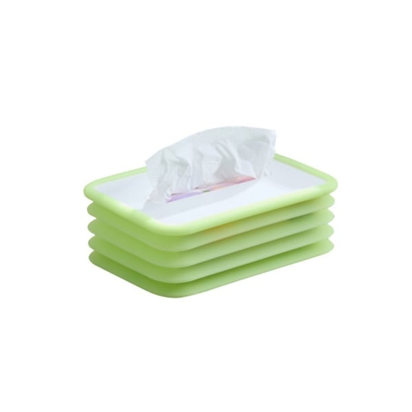 Vikbart papper Ansiktspapperslåda Tissue Spring Box GRÖN green luminous-luminous