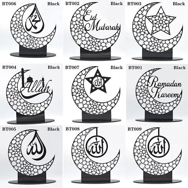 Eid Mubarak Dekor Ramadan Ornament SVART BT001 BT001