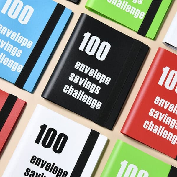 100 päivän pariskuntahaaste -kansio budjettikansio MUSTA black