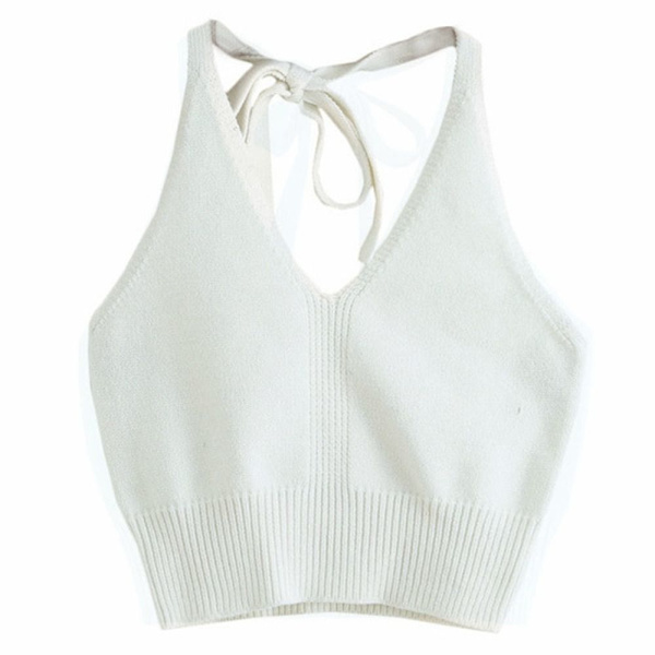 Stickade Crop Tops Sexiga linne FÄRG 2 FÄRG 2 Color 2