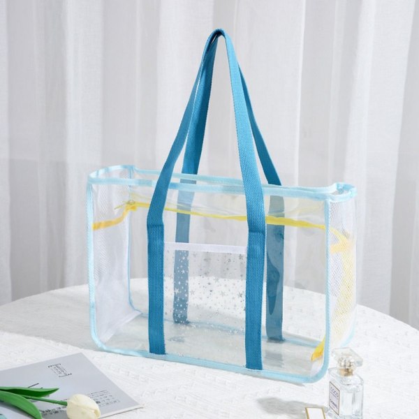 PVC gennemsigtig håndtaske Praktisk svømmetaske BLÅ blue