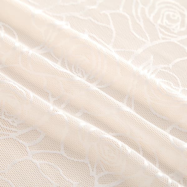 Rose Jacquard Polyester Sjal Solbeskyttelsesskjerf HVIT White