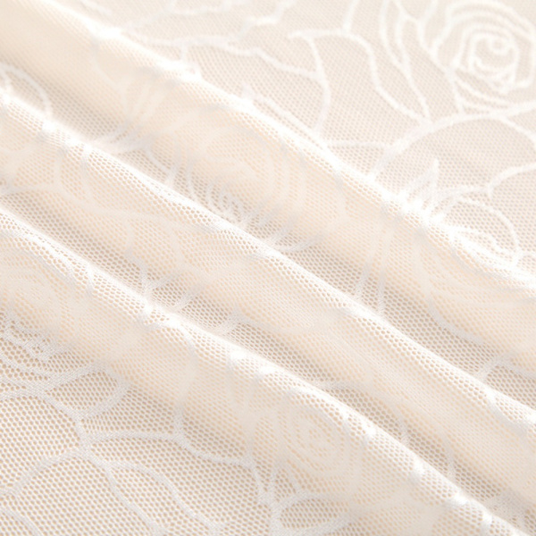 Rosjacquard Polyester Solskyddssjal VIT White