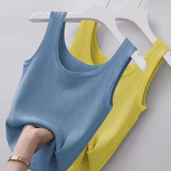 Sexy Ermeløs Sommerkamisol BLÅ L blue L