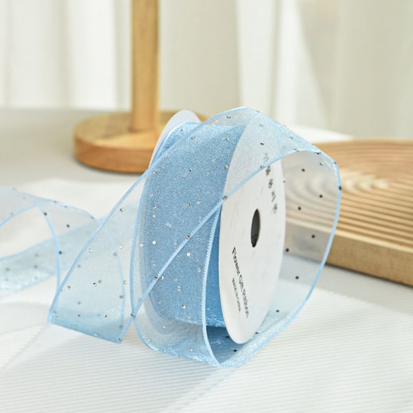 Organza Gauze Garn Band LJUSBLÅT light blue