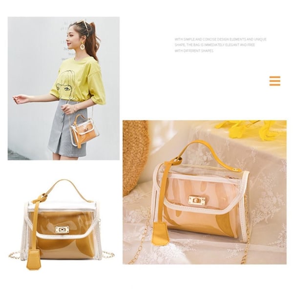 Transparent Jelly Handbag Chain Crossbody Bag 1 1 1