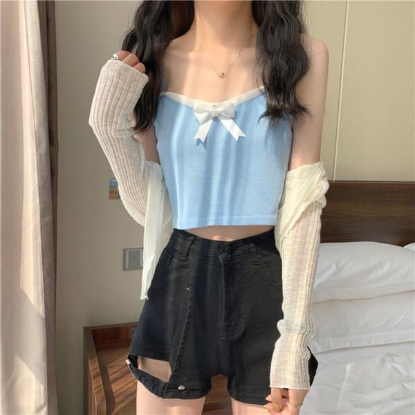 Liivi Crop Topit SININEN Blue