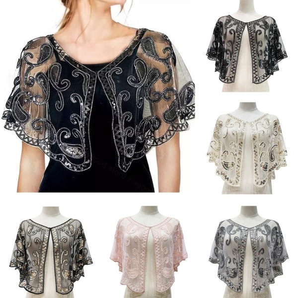 Flapper Sjal Sequin Sjal FÄRG 7 FÄRG 7 Color 7