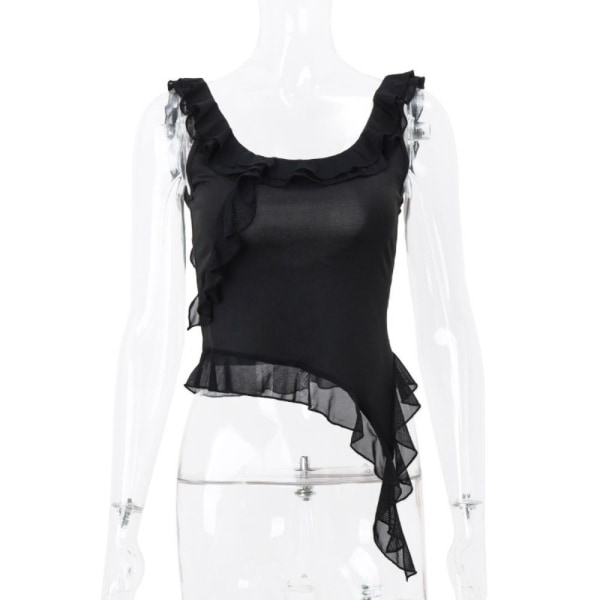 Damcrop Tops Braletteväst SVART L Black L